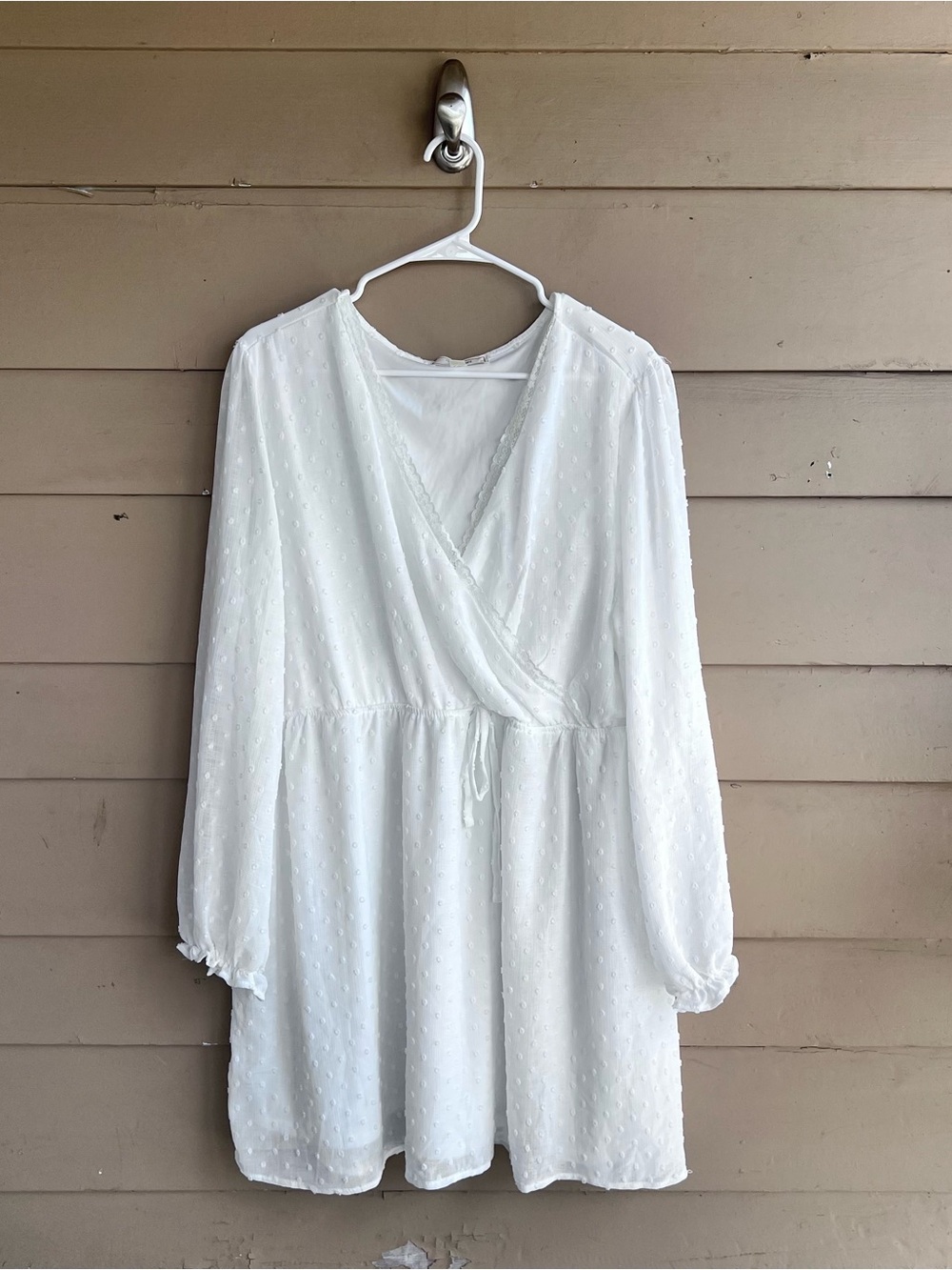 No Comment Plus White Swiss Dot Mini Dress Size 2X Summer Bridal Classic